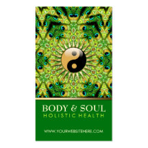 Peacock Geometry YinYang NewAge Business Cards