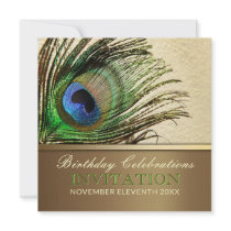Peacock Goddess Feather Birthday Party Invitation
