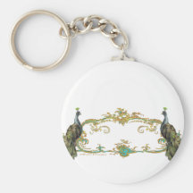 Peacock & Gold Filigree Keychains