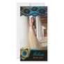 Peacock Graduation Photo Card Blue Gold Vertical