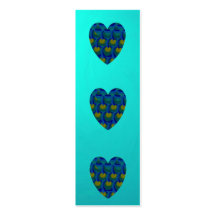 Peacock Hearts, Mini Bookmarks Business Cards