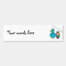 Peacock in blue bumper sticker