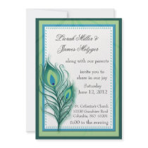 Peacock inspired Wedding Invitation