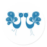 Peacock Love Aqua Stickers