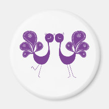 Peacock Love Lavender Fridge Magnet