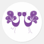 Peacock Love Lavender Round Sticker