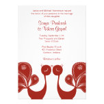 Peacock Love Wedding Invite - Crimson