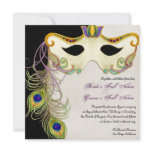 Peacock Masquerade Mask Ball - Wedding Invitation
