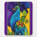 Peacock Mousepad Silk Painting Mousepad