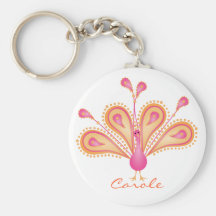 Peacock of a Different Colour Key Chain