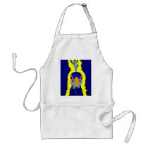 Peacock painting abstract with orange eyes aprons
