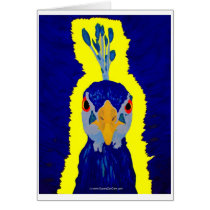 Peacock painting abstract with orange eyes greeting cards