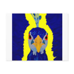 Peacock painting abstract with orange eyes post card