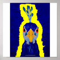 Peacock painting abstract with orange eyes print