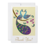 Peacock & Peahen Thank You card invitations