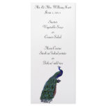 Peacock Plume Wedding Reception Menu rack cards