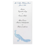 Peacock Plume Wedding Reception Menu rack cards