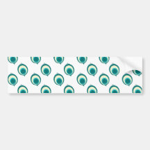 Peacock Polka Dots Bumper Sticker