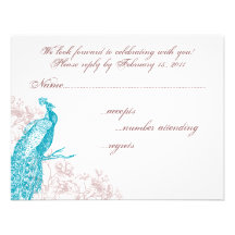 Peacock RSVP Personalised Invite