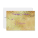 Peacock RSVP Wedding Reply Card Cream Purple