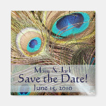 Peacock Save the Date Magnet