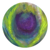 Peacock Round Sticker