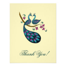 Peacock Thank You cards -ivory Personalized Announcements
