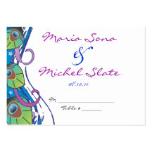 Peacock Theme Wedding Table Place Card Setting Business Card Templates