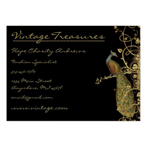 Peacock Tree Leaf Grunge Swirl Design Business Card Templates