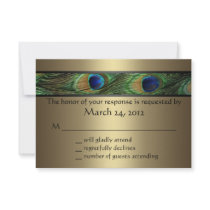 Peacock Wedding RSVP Personalised Invitation