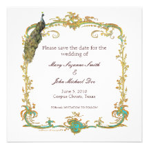 Peacock Wedding Save the Date Invitation
