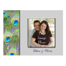 Peacock Wedding Save The Date Postcards