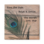 Peacock with Bricks Wedding Magnets