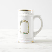 Peacock with Gold Frame Mug Stein