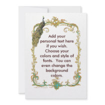 Peacock with Gold Frame Ornate Stationery