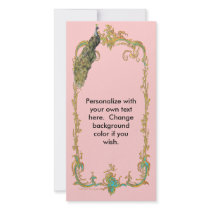 Peacock with Gold Frame "Save the Date" Card