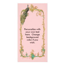 Peacock with Gold Frame "Save the Date" Card Custom Photo Card