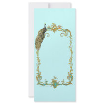 Peacock with Gold Frame "Save the Date" Card