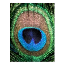 Peacock With Stained Glass Effect Postcard