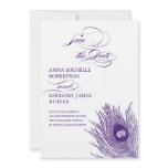 Peacock's Feather Save the Date invitations