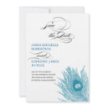 Peacock's Feather Save the Date invitations