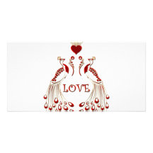 Peacocks Love Custom Photo Card
