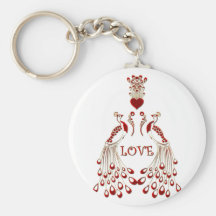 Peacocks Love Keychains