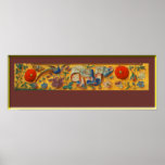 Peafowl and Floral Motif posters