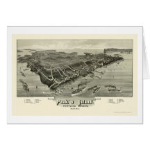 Peak's Island, ME Panoramic Map - 1886 Card