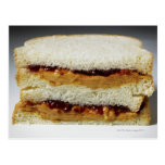 Peanut butter and jelly sandwich. postcard
