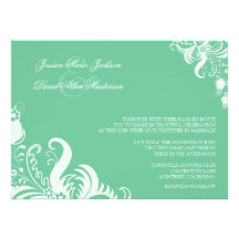 Peapod Green Floral Accent Wedding Invitation