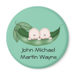 Peapod Twins Baby Shower Favors Fridge Magnets