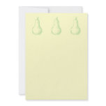 Pear Sketch. Line drawing in light green. Custom invitations
