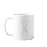 Pearl And White Heart Shaped Awareness Ribbon Mug